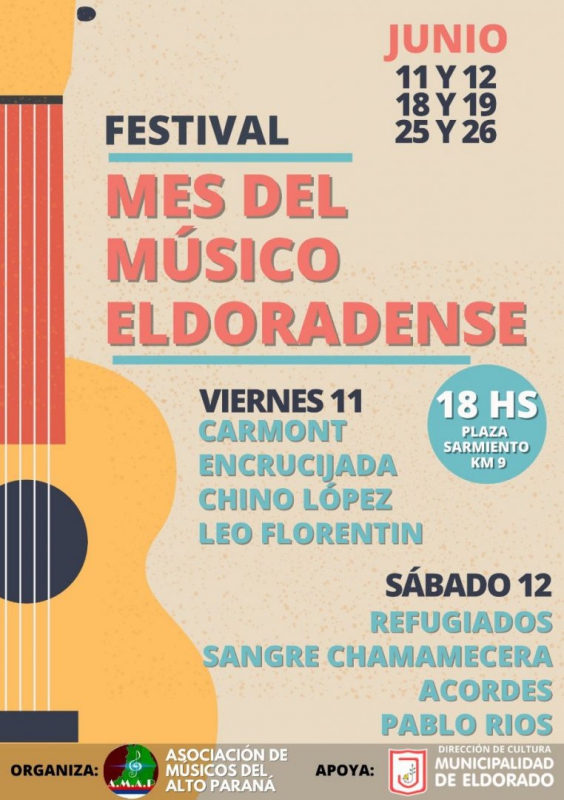 Invitan a participar del Festival del Músico Eldoradense